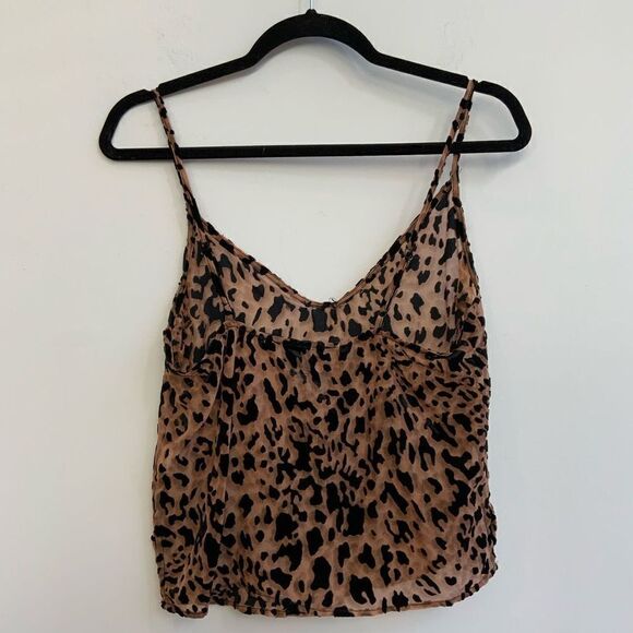 Forever 21 Sheer Velvet Leopard Spots Slinky Cami Size Small - Picture 2 of 5